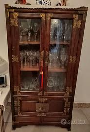 Vetrina in legno massello stile orientale/colonial
