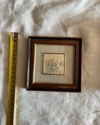 Quadro firmato Salerni formella Venezia argento
