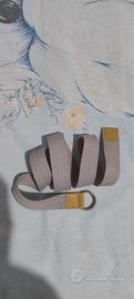 Cintura vintage in tessuto beige, giallo
