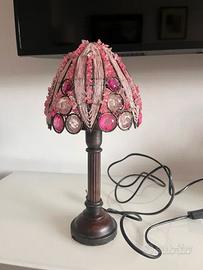 Lampada da tavolo Art Decó Rosa