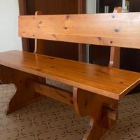 Panca in legno di pino con schienale