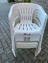 Sedie giardini pvc impilabili con bracciolo
