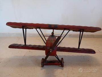 grande aereoplano vintage artigianale in legno
