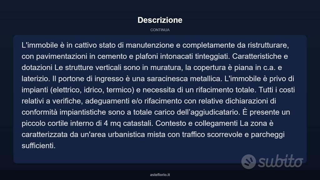 Immobile in asta di 116 m² con più di 5 locali a C - Altro