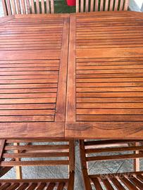 Tavolo teak e 6 sedie