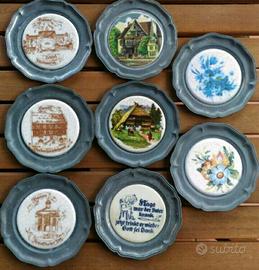 Sotto bicchieri in Peltro e Ceramica