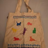 borsa cotone grezzo amanti dei gatti 40*36,5