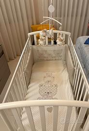 Lettino bambino pali + 2 set e paracolpi