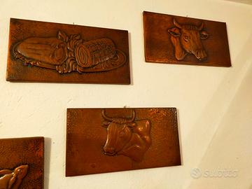 Lastre qyadretti di rame lavorate