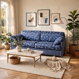 Divano Letto 2 Posti Sfoderabile Blu