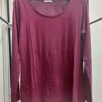 UDQ - Maglia maniche lunghe prugna con borchiette