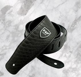 Tracolla cinta chitarra Vintage Similpelle PU nera