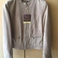 Giubbotto donna NUOVO beige vera pelle Conbipel