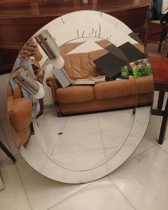 specchio vintage ovale con faretti 