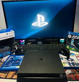 Play Station 4 Slim- Con Pad e Cavi Utili