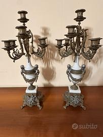 Coppia di candelabri vintage a sei fiamme
