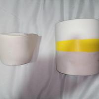 2 vasi di terracotta per piante  e 2 sottovasi