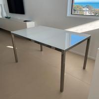 Tavolo vetro acciaio 130x70 lignano