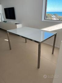 Tavolo vetro acciaio 130x70 lignano