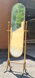 Specchio da terra in ottone anni 50