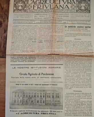 Agricoltura Friulana  vari numeri dal 1922.