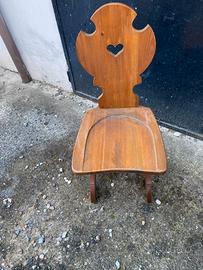 4 SEDIE LEGNO MASSELLO SAGOMATE