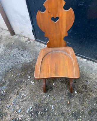 4 SEDIE LEGNO MASSELLO SAGOMATE
