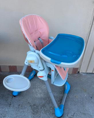 Seggiolone Chicco Polly 2 in 1 Rosa e Azzurro