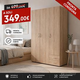 Armadio 3 ante con 2 cassetti – Rovere Sonoma