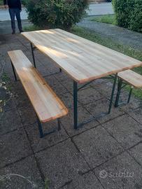 tavolo da giardino pieghevole con 2 panche