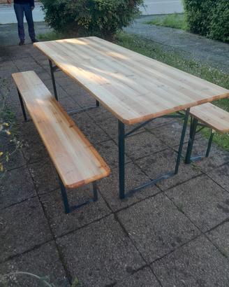 tavolo da giardino pieghevole con 2 panche