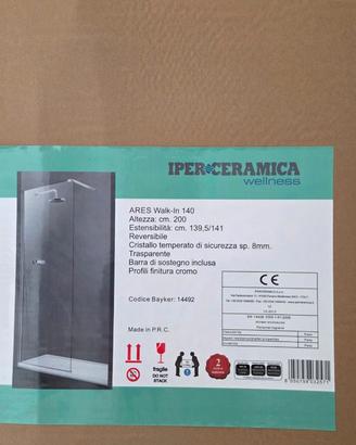 Parete doccia Walk-In ARES Iperceramica 140x200