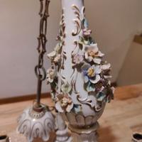 ANTIQUARIATO LAMPADARIO PORCELLANA CAPODIMONTE