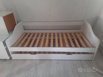 divano letto in legno col. bianco