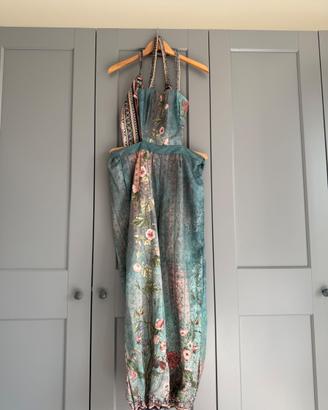 Tuta verde con disegni floreali Chic Me