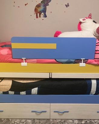 Letto salvaspazio con 2 scrivanie e 2 letti