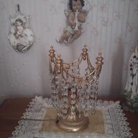 2 luci da comodino in bronzo con strass