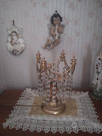 2 luci da comodino in bronzo con strass