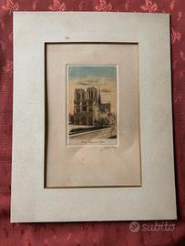 Stampa antica Notre Dame de Paris