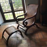 Poltrona puf paglia di Vienna