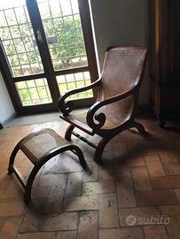 Poltrona puf paglia di Vienna