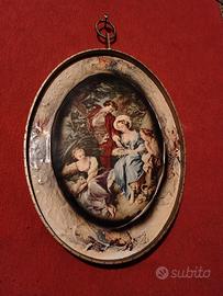Riproduzione quadro ovale '700