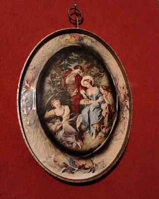 Riproduzione quadro ovale '700