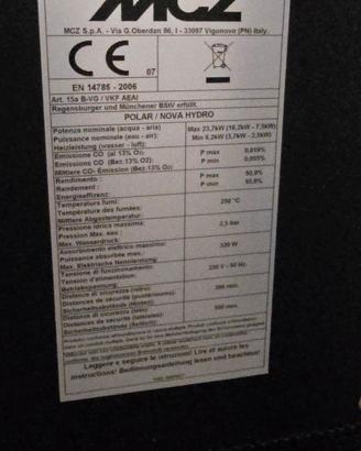 Stufa  a Pellet Hydro Polar Mcz