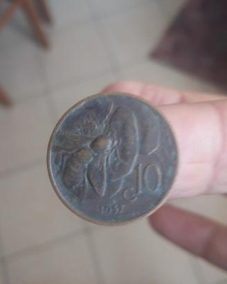 RARO 10 centesimi 1937 ape Vittorio Emanuele III