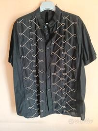 Camicia nero  da uomo,  taglia XL in lino