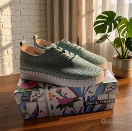 Enrico Coveri, sneaker, camoscio, verde, 39, nuove