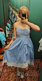 Abito midi azzurro e bianco Ermanno Scervino