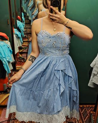 Abito midi azzurro e bianco Ermanno Scervino