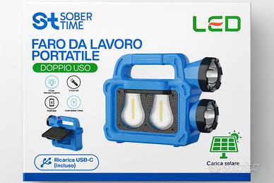 Torcia LED da Lavoro e Campeggio Carica Solare